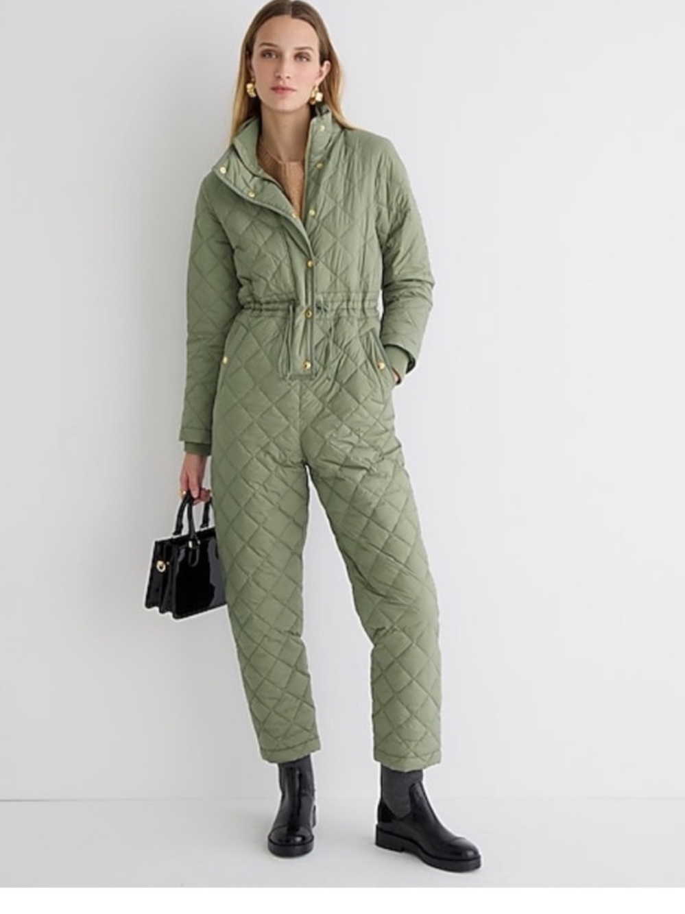J. Crew Puffer One Piece Snowsuit with PrimaLoft Green Size L